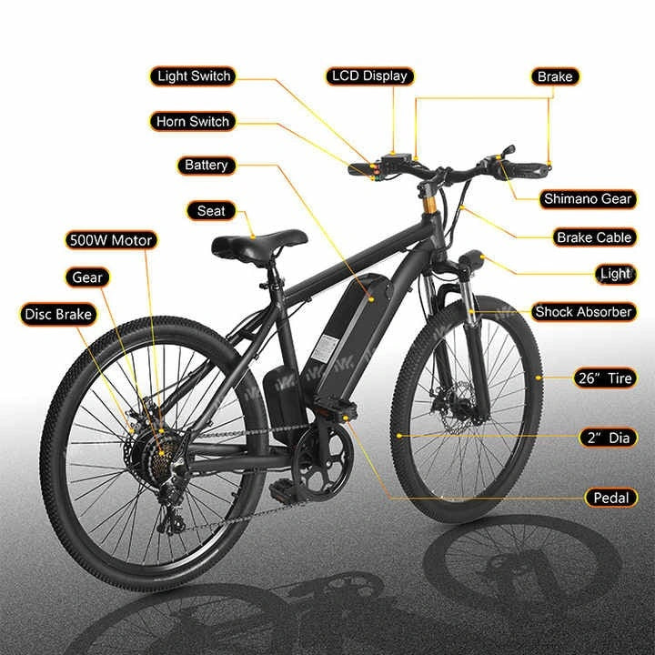 Electric Mountain Bike with 350W Motor and Removable Battery