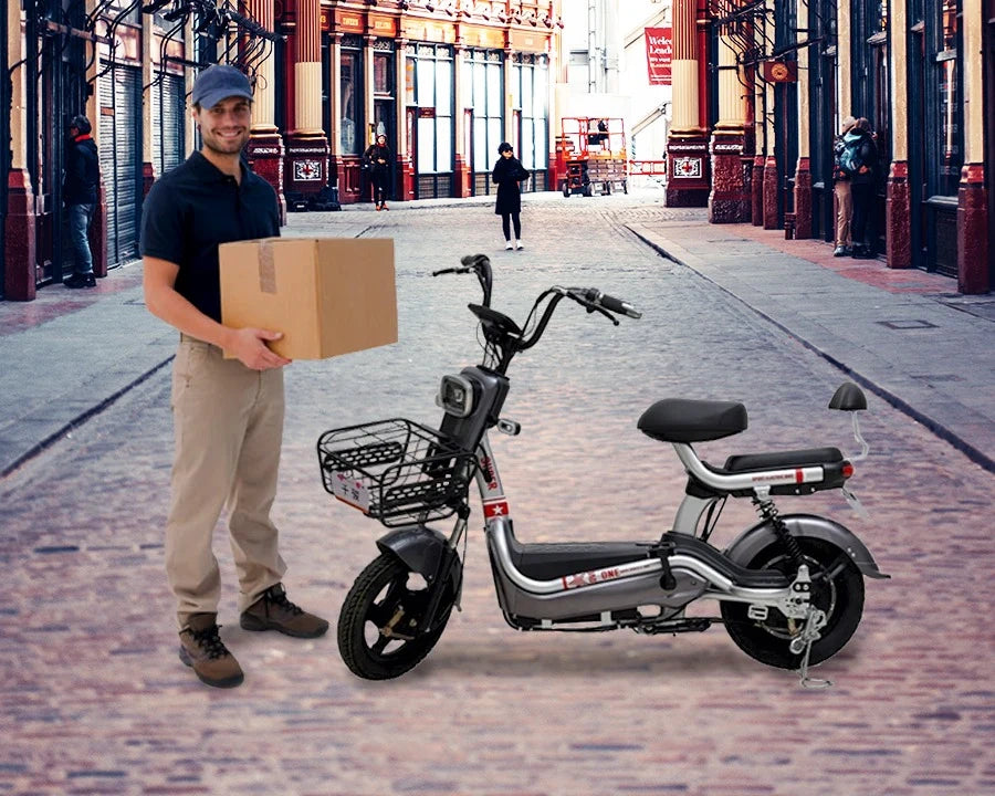 Electric Commuter Bike with 500W Motor, Dual Seat, and Digital Display