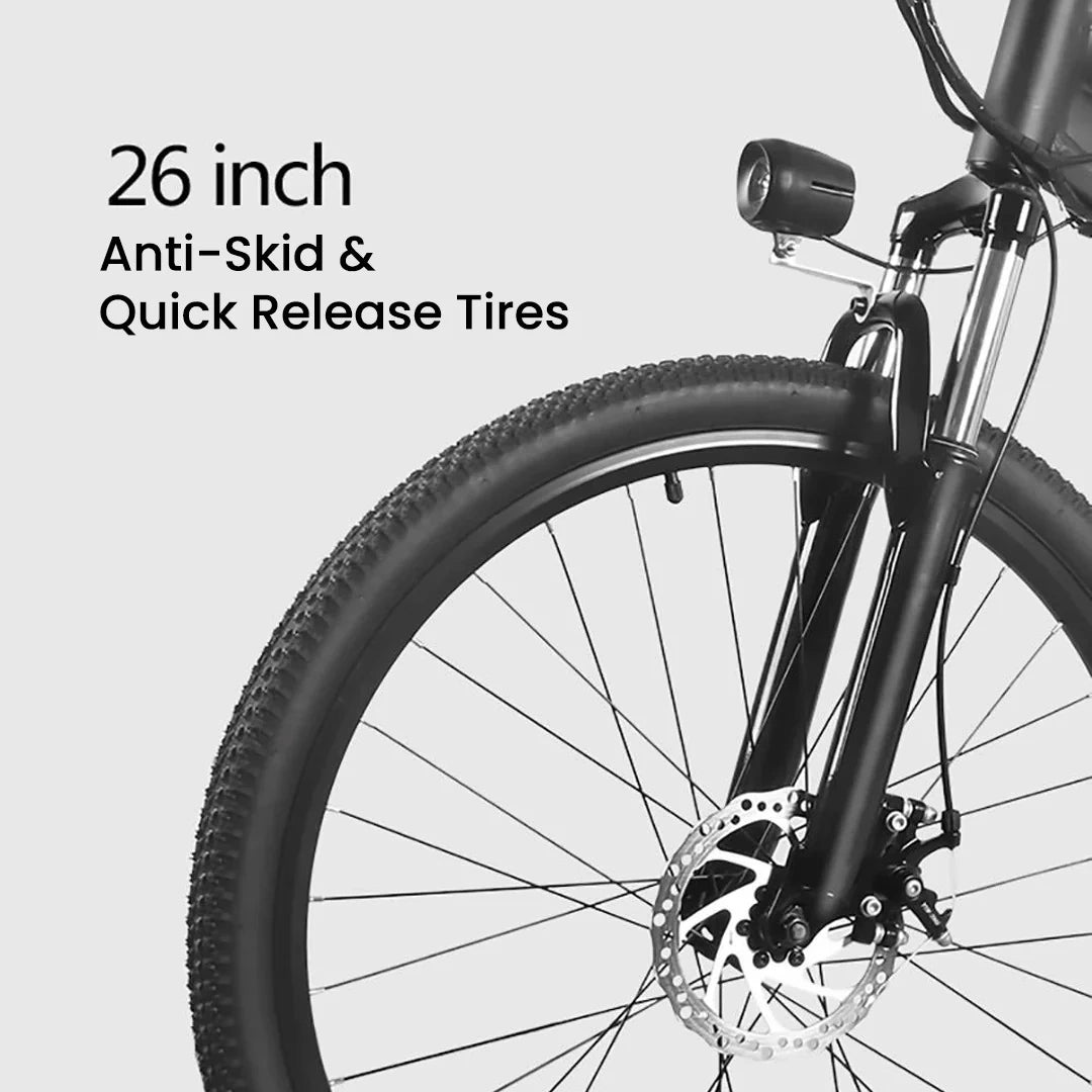 Electric Mountain Bike with 350W Motor, 7-Speed and Removable Battery