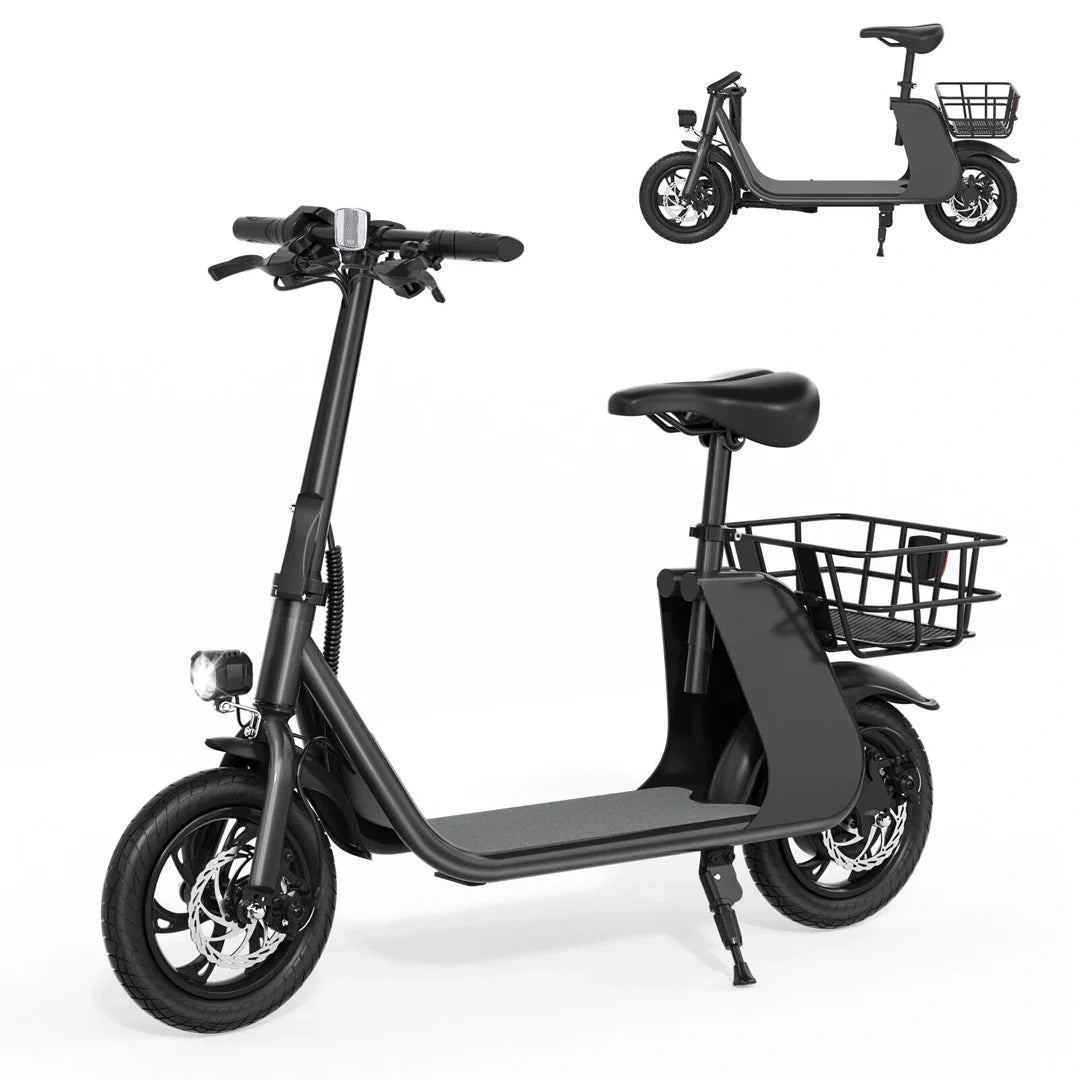 Portable Electric Scooter with Seat and 450W Motor