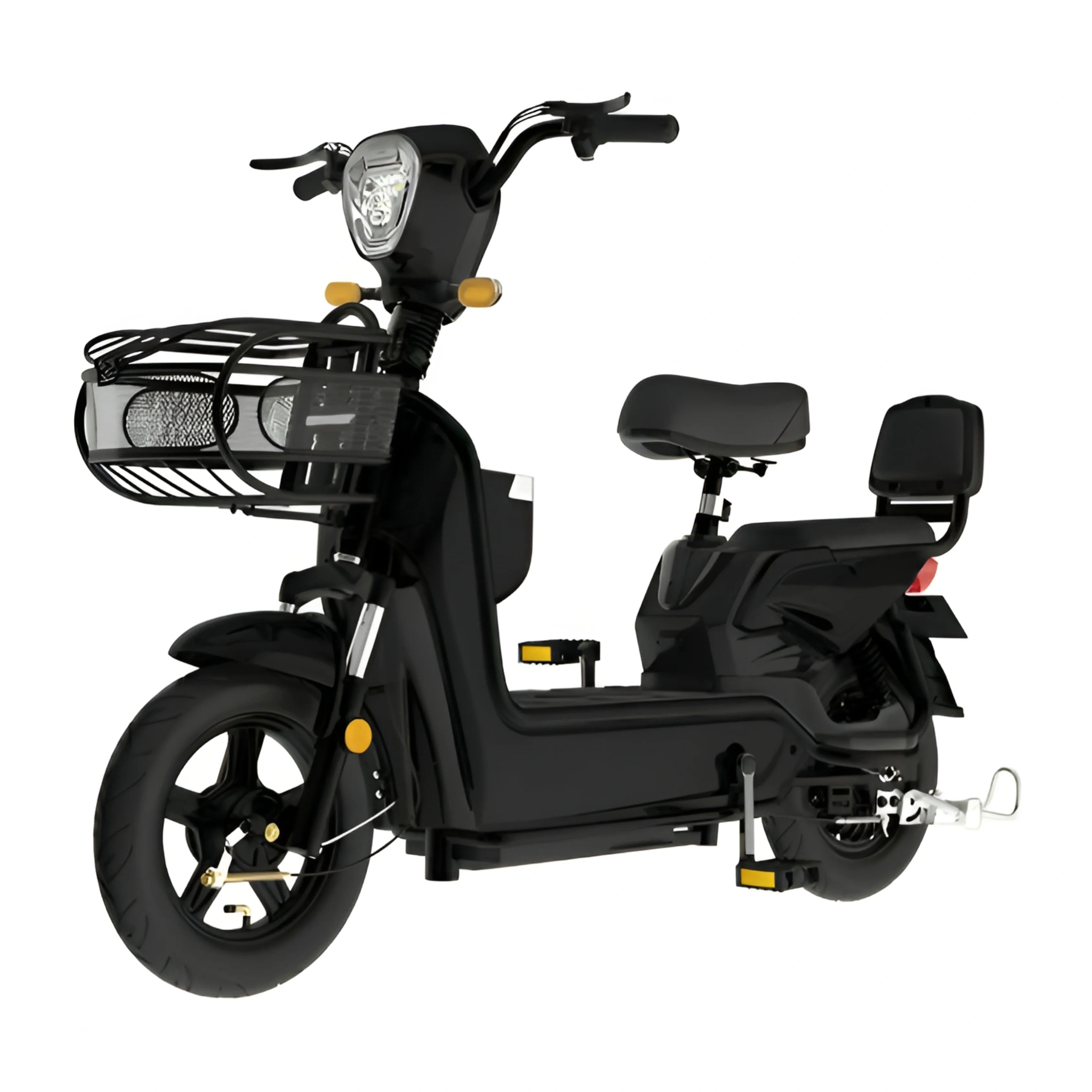 Electric Utility Bike with 350W Motor, Dual Seat, and Pedal Assist