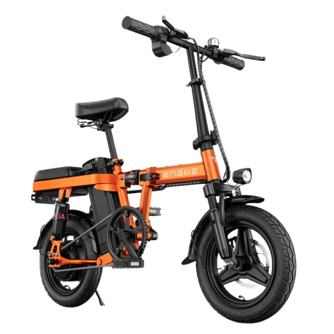 Compact Folding Electric Commuter Bike with Shock-Absorbing Saddle