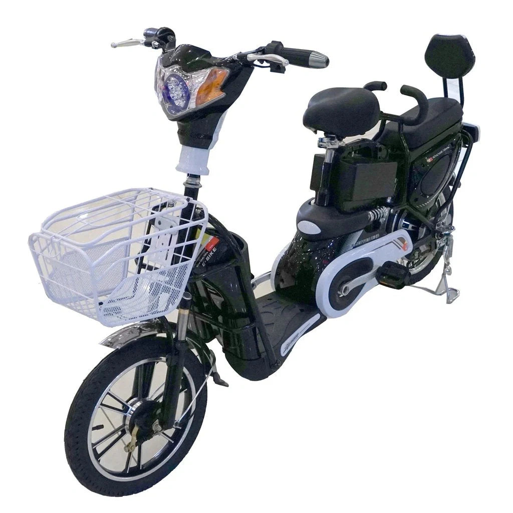Electric Utility Bike with Dual Seat, Extra Battery and Pedal Assist