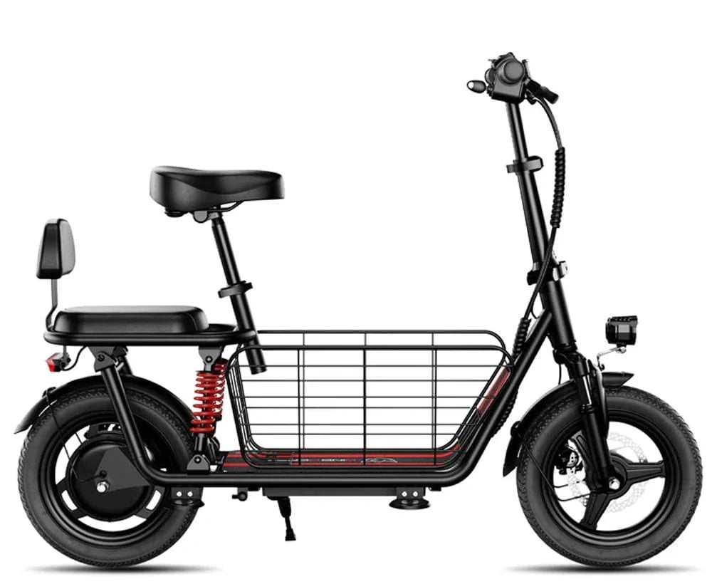 Comfortable Electric Scooter with 500W Motor, Dual Seating and Large Storage Basket