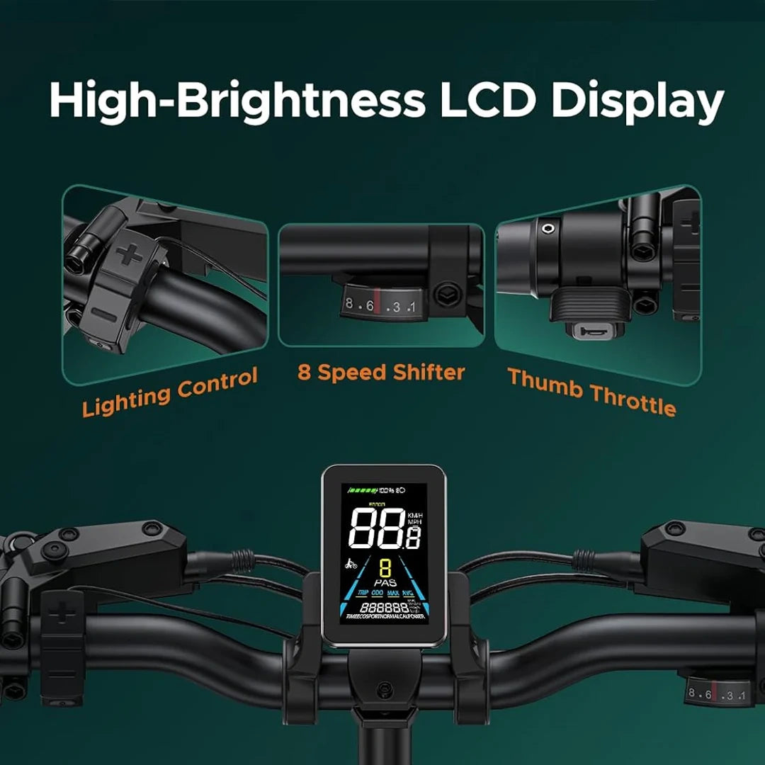 Premium Fat Tire Electric Bike with 52V Battery and 110km Range