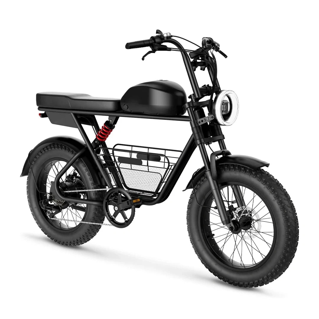 All-Terrain Fat Tire Electric Bike with 1000W Motor and Cargo Basket