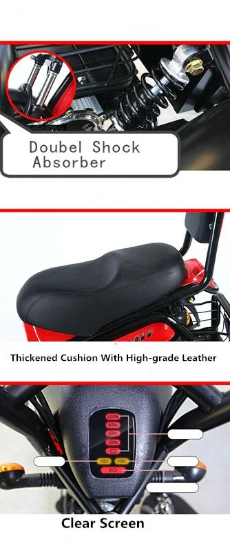 Three-Wheel Electric Scooter with Dual Seats and 500W Motor