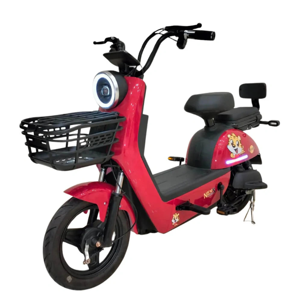 Electric Commuter Bike with 350W Motor, Dual Seat and Pedal Assist