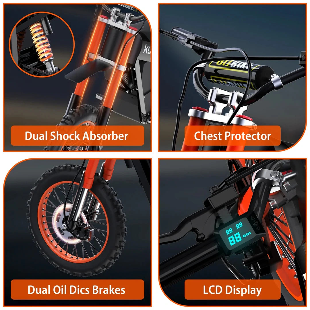Powerful Off-Road Electric Dirt Bike with 1500W Motor and 48V 21Ah Battery
