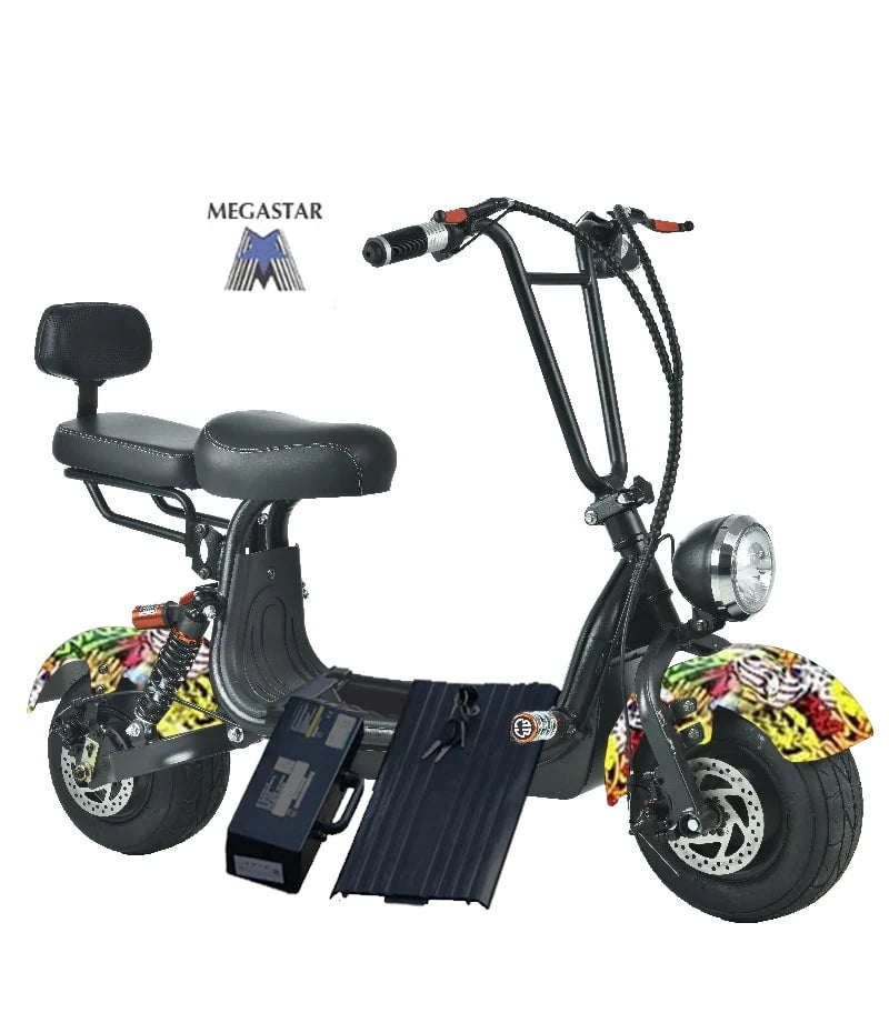 Compact Fat Tyre Electric Scooter with Removable Battery