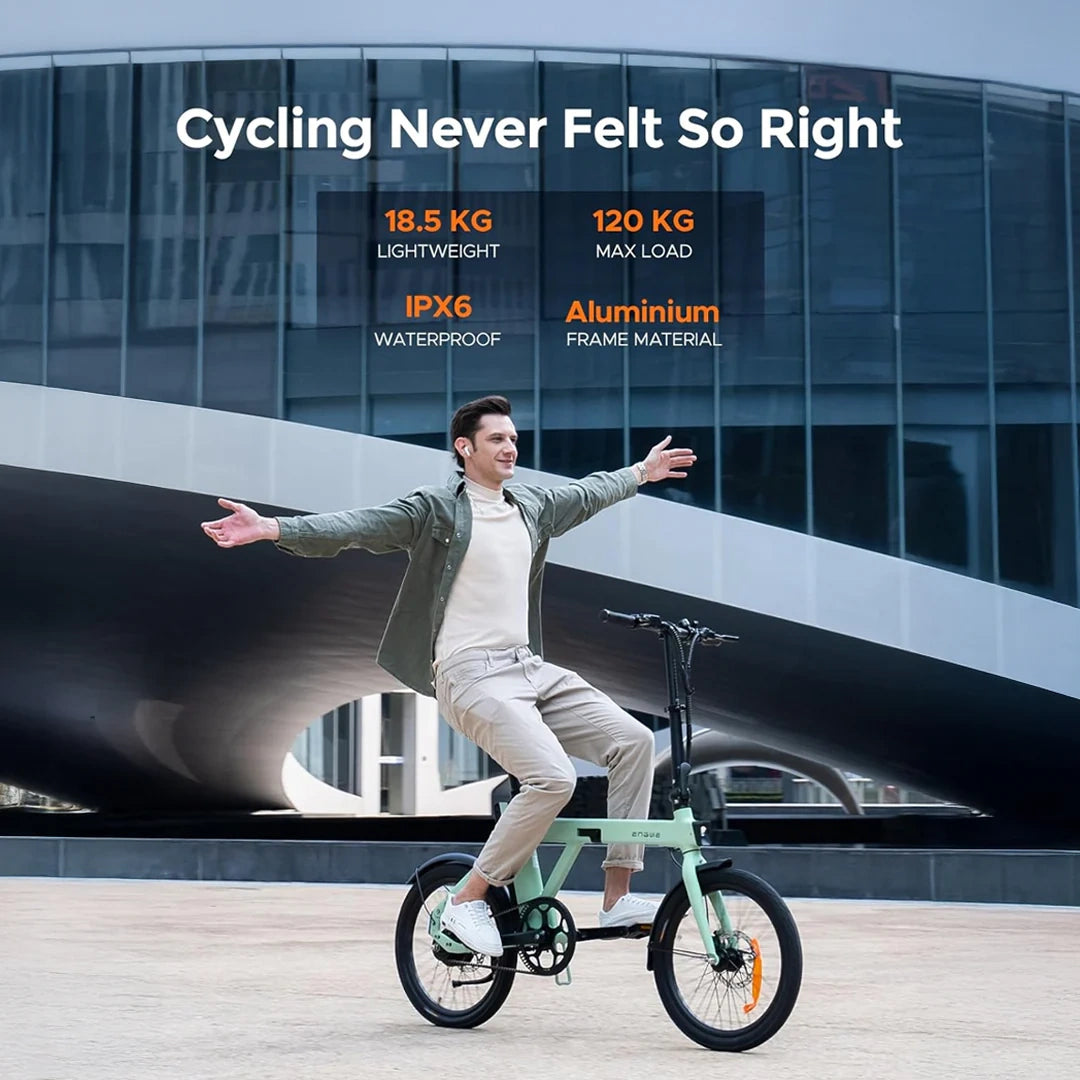 Ultra-Light Folding Electric Bike with Carbon Belt Drive and 100km Range