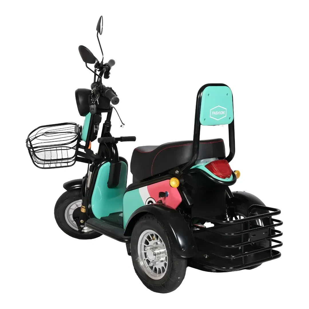 Three-Wheel Electric Scooter with Dual Seats and 500W Motor