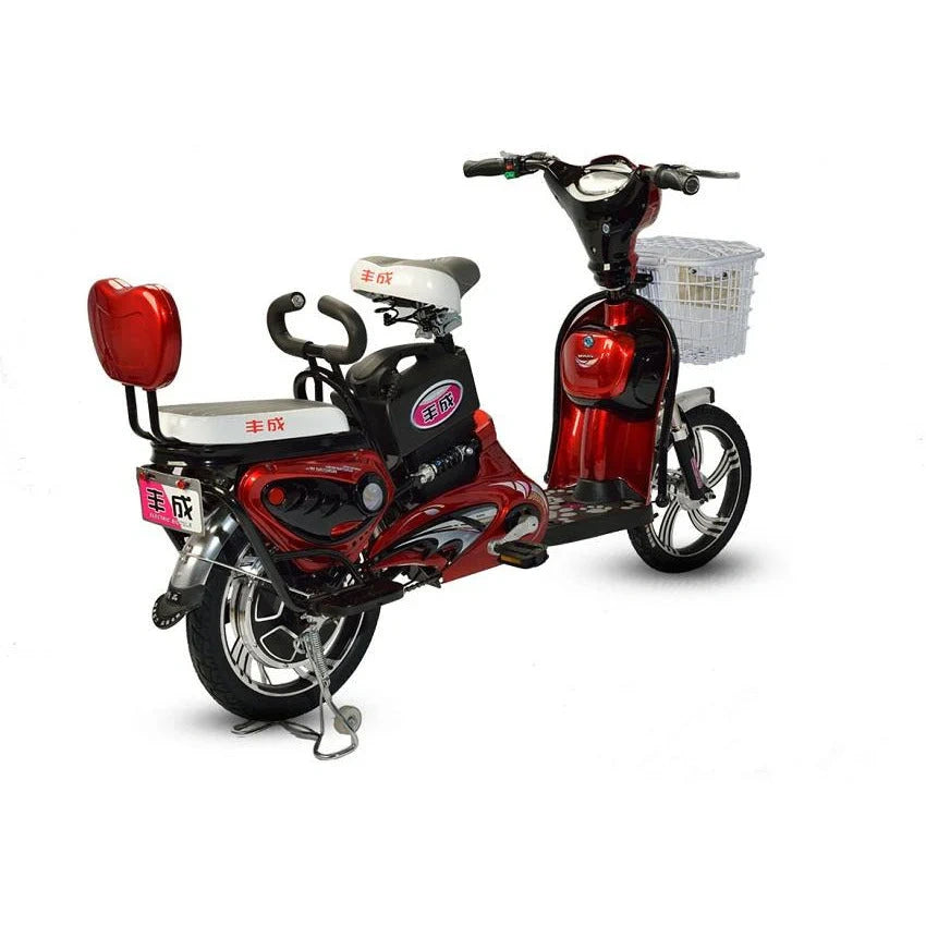 Electric Utility Bike with Dual Seat, Extra Battery and Pedal Assist