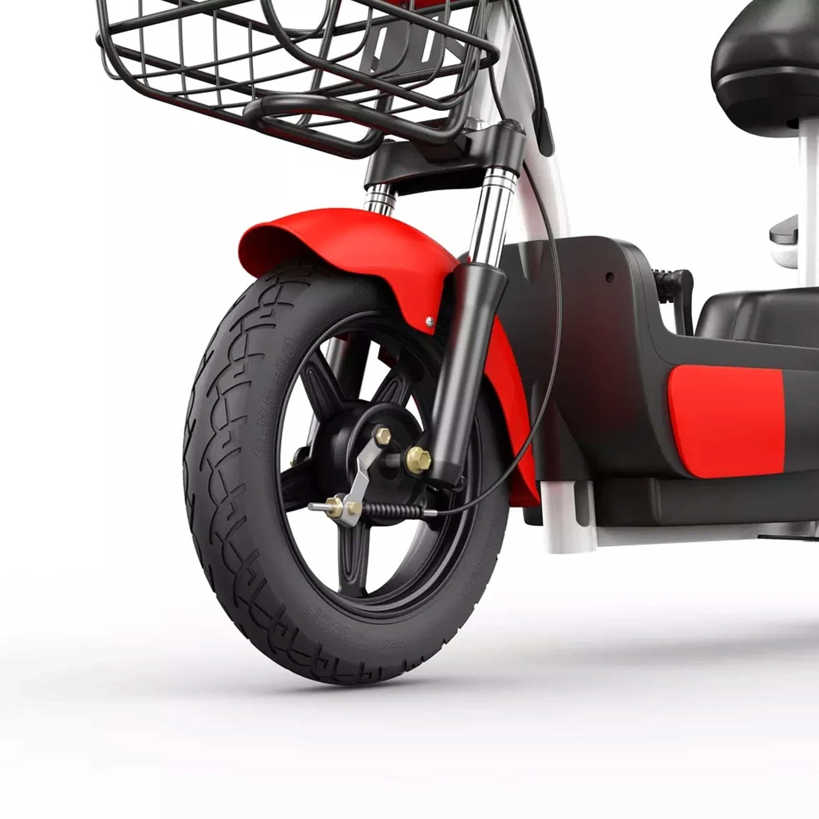 Electric Moped Style Bike with 500W Motor, Dual Seat, and Pedal Assist
