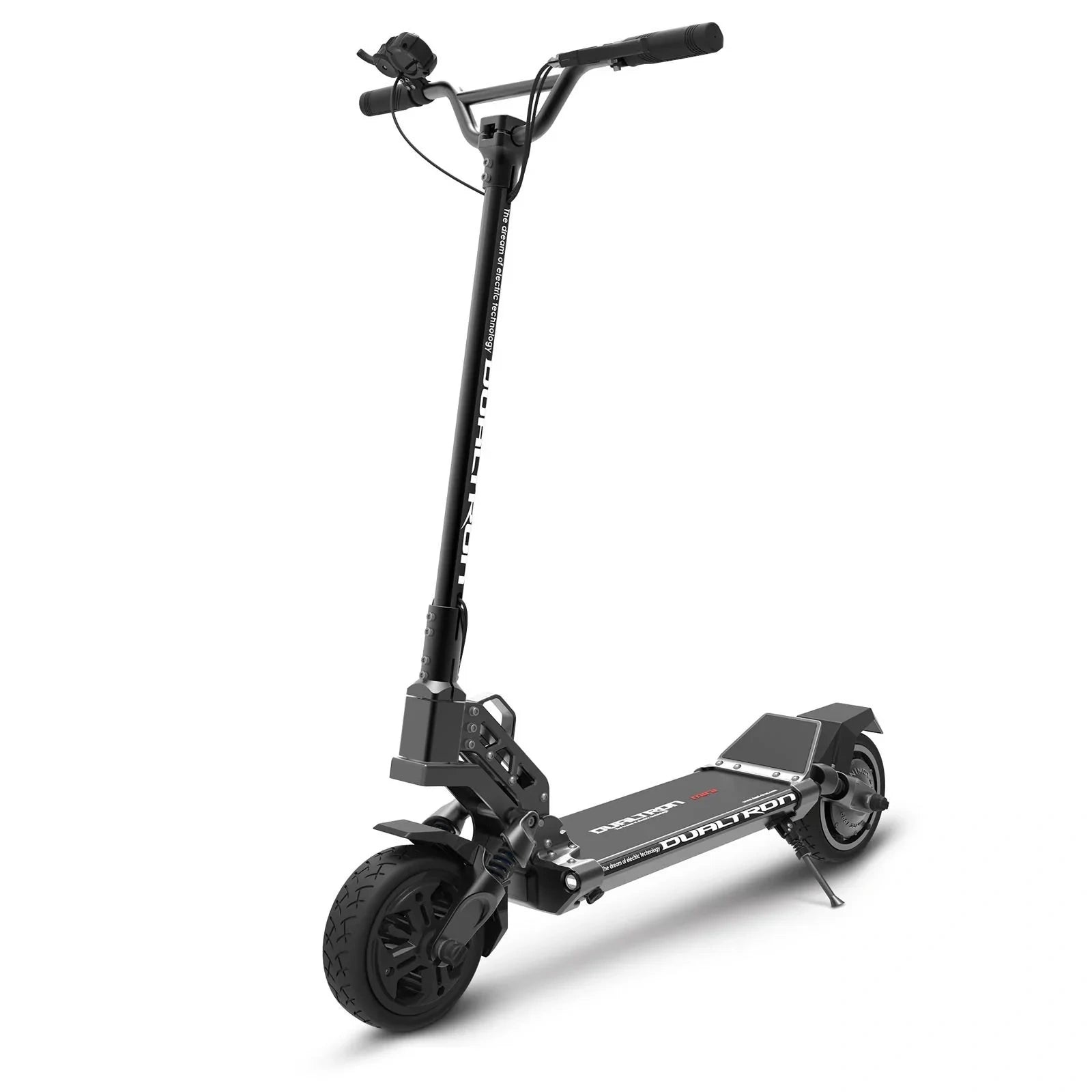 Black electric scooter on a white background