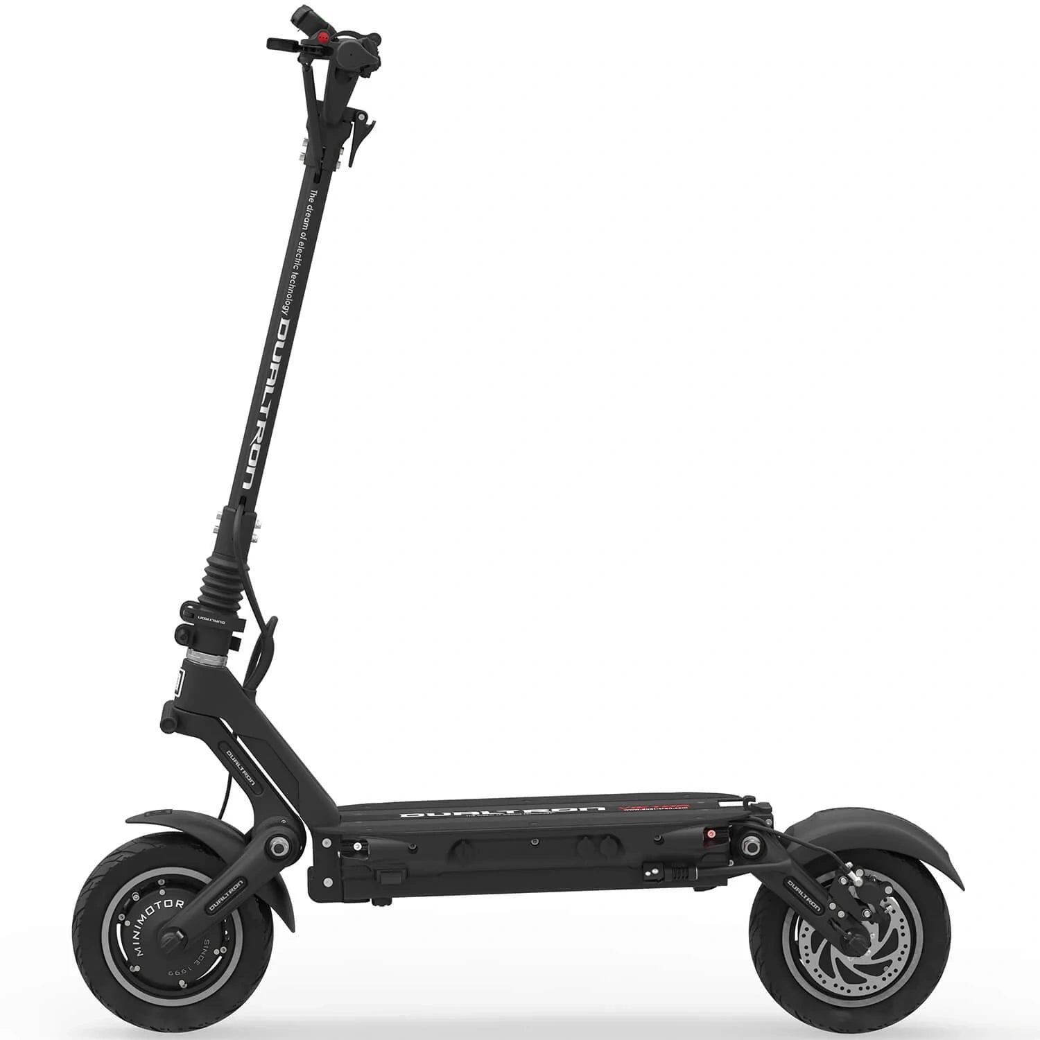 Black electric scooter on a white background