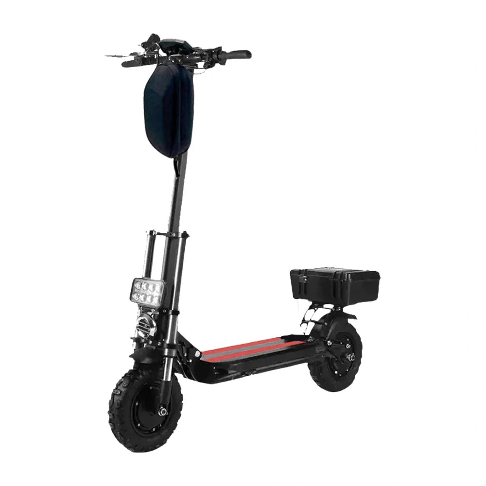Black electric scooter on a white background