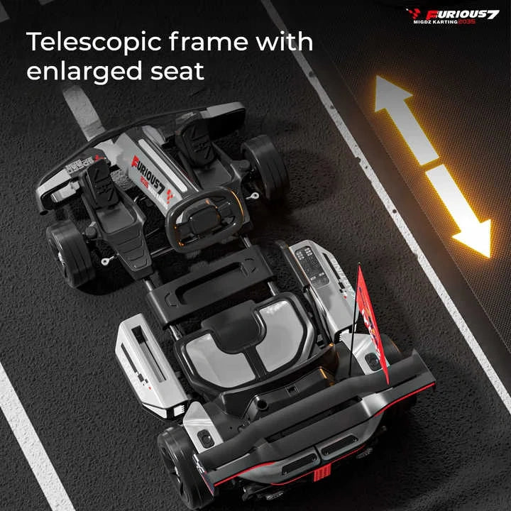 Telescopic frame with enlarged seat on a dark surface, featuring the brand 'Ruminous'.