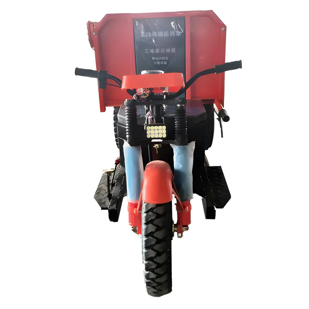 Red and black motorcycle on a white background