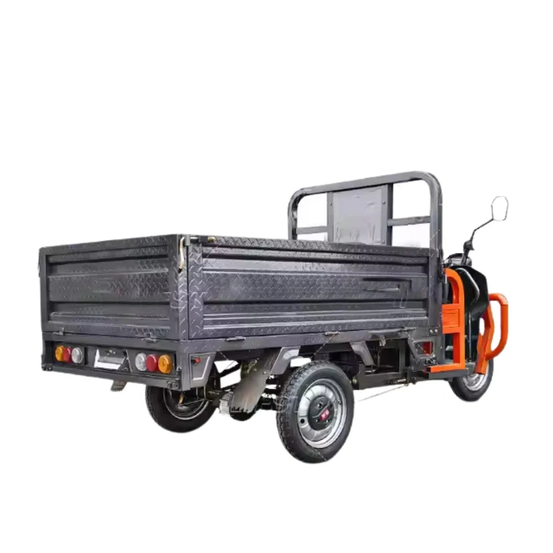 Small trailer with a cargo bed on a white background