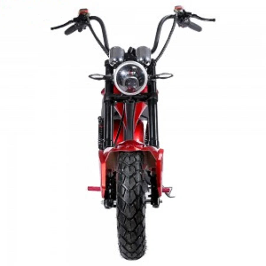 Red and black off-road motorcycle on a white background