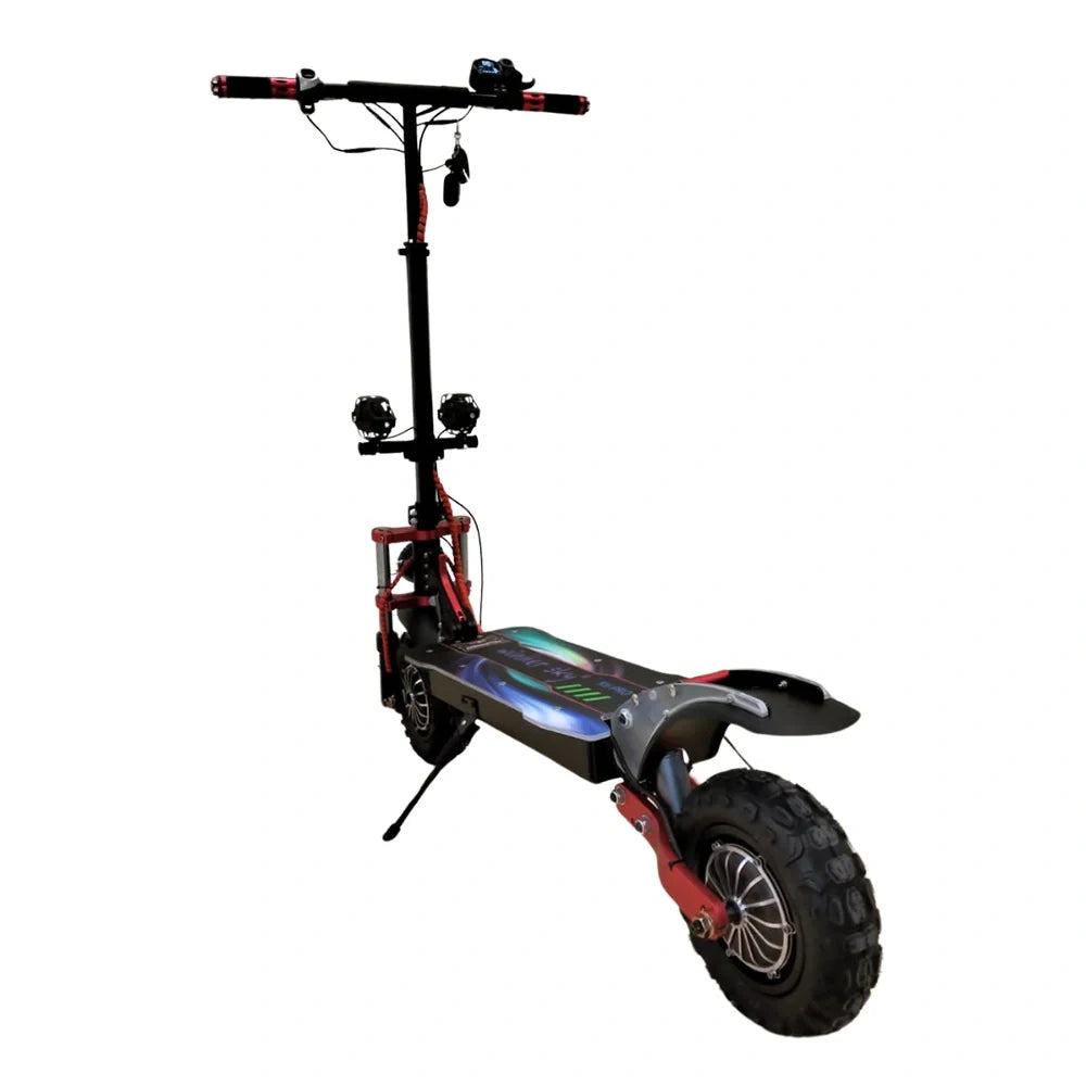 Electric scooter with red accents on a white background