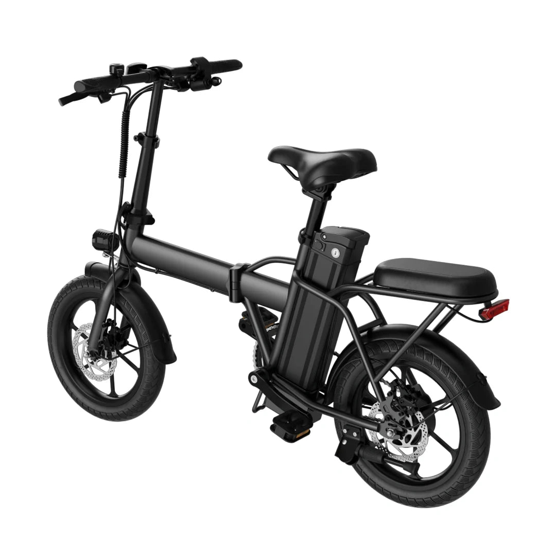 Black electric bike on a white background