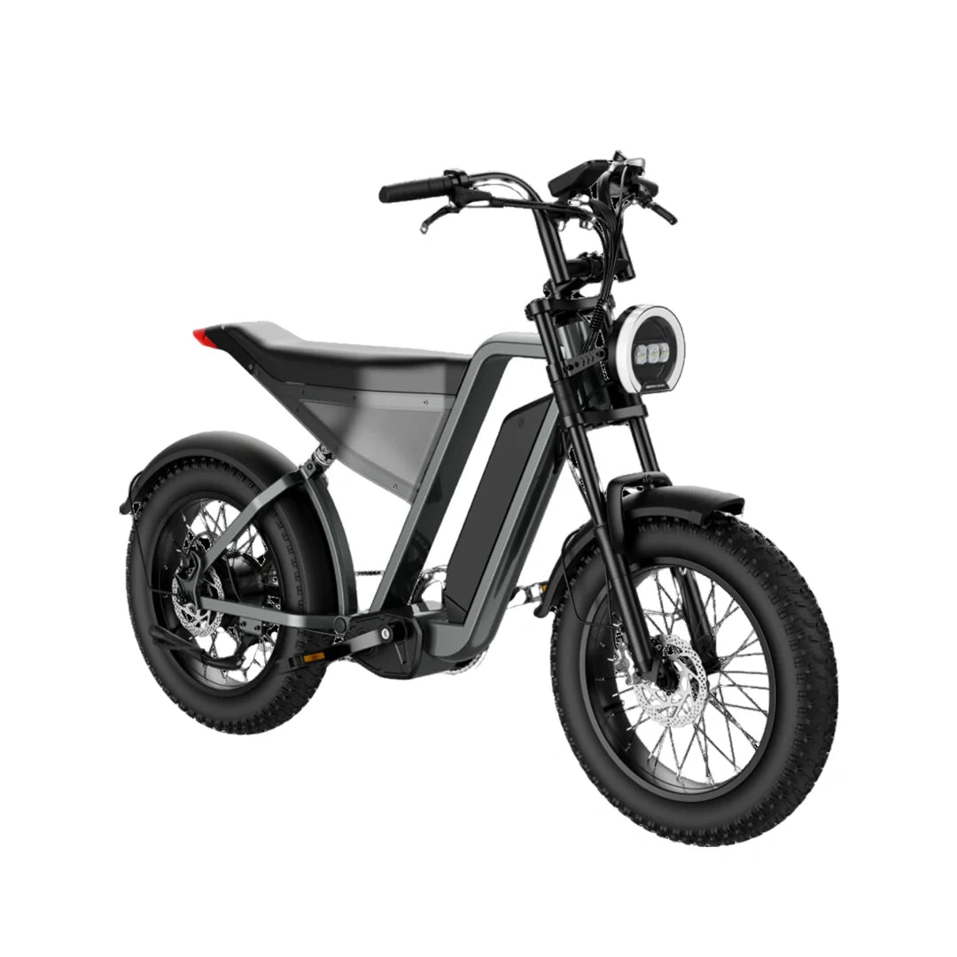 Black electric bike on a white background