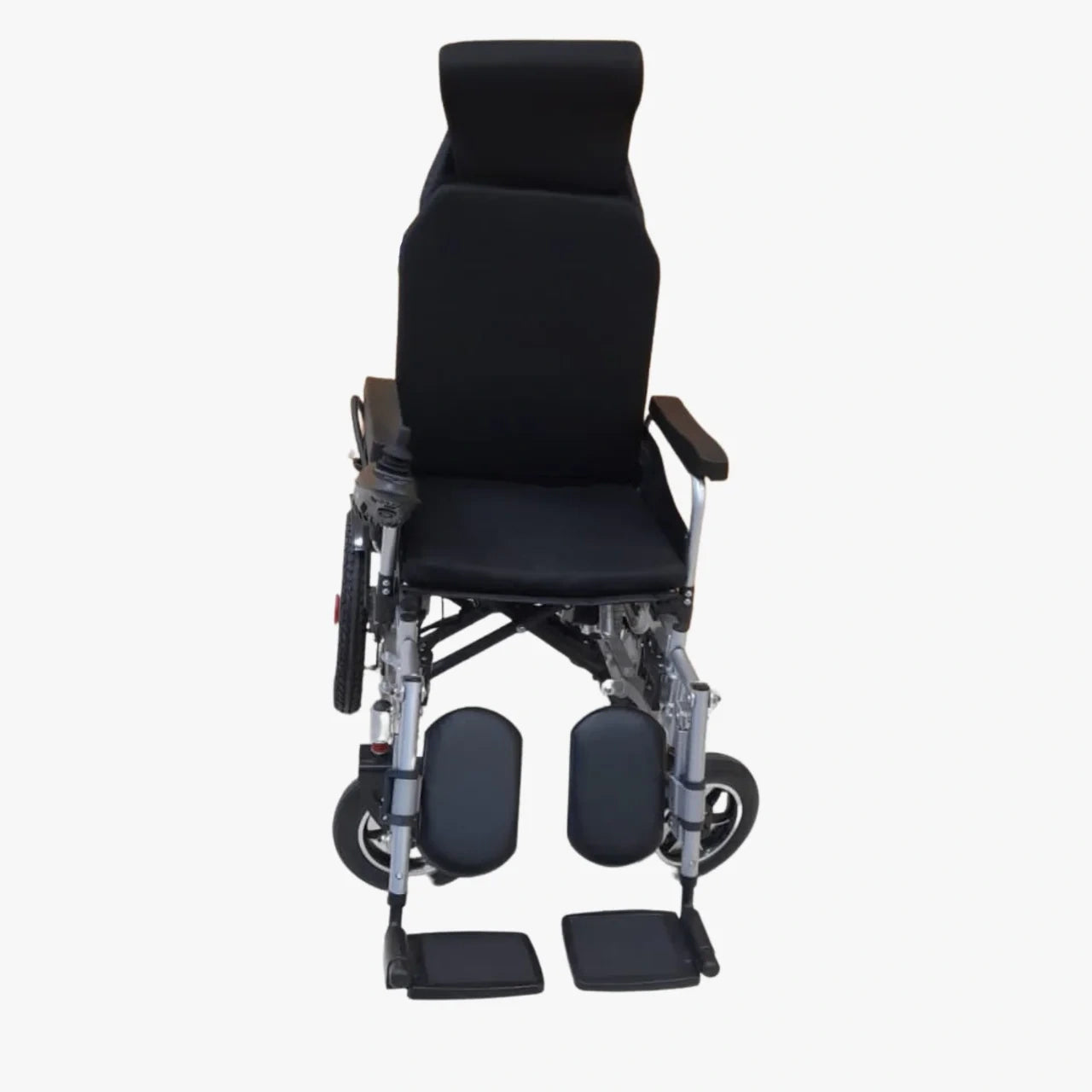 Black wheelchair on a white background