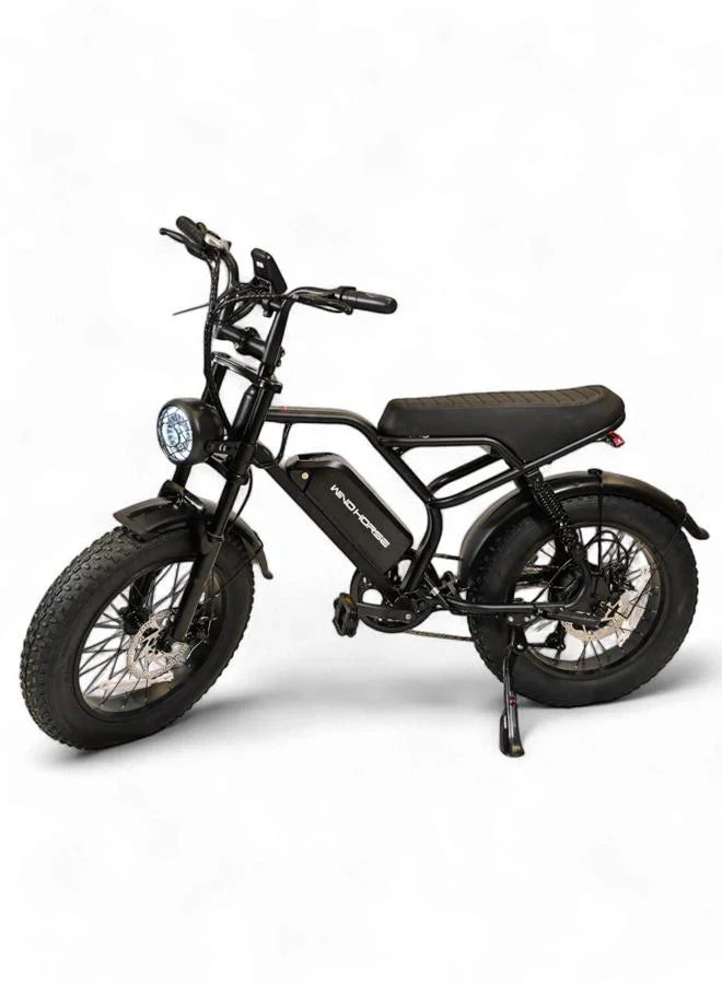 Black electric bike on a white background