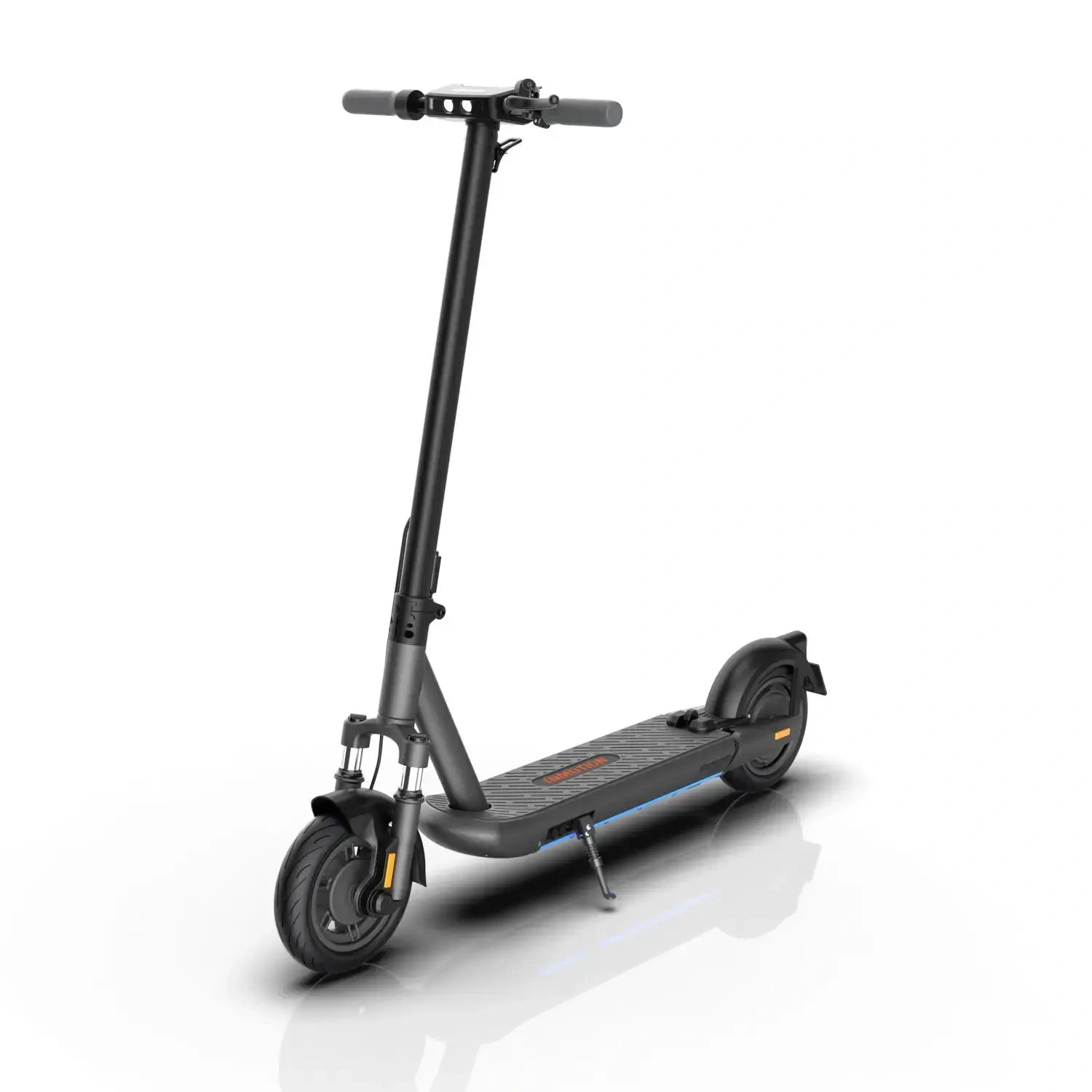 Black electric scooter on a white background