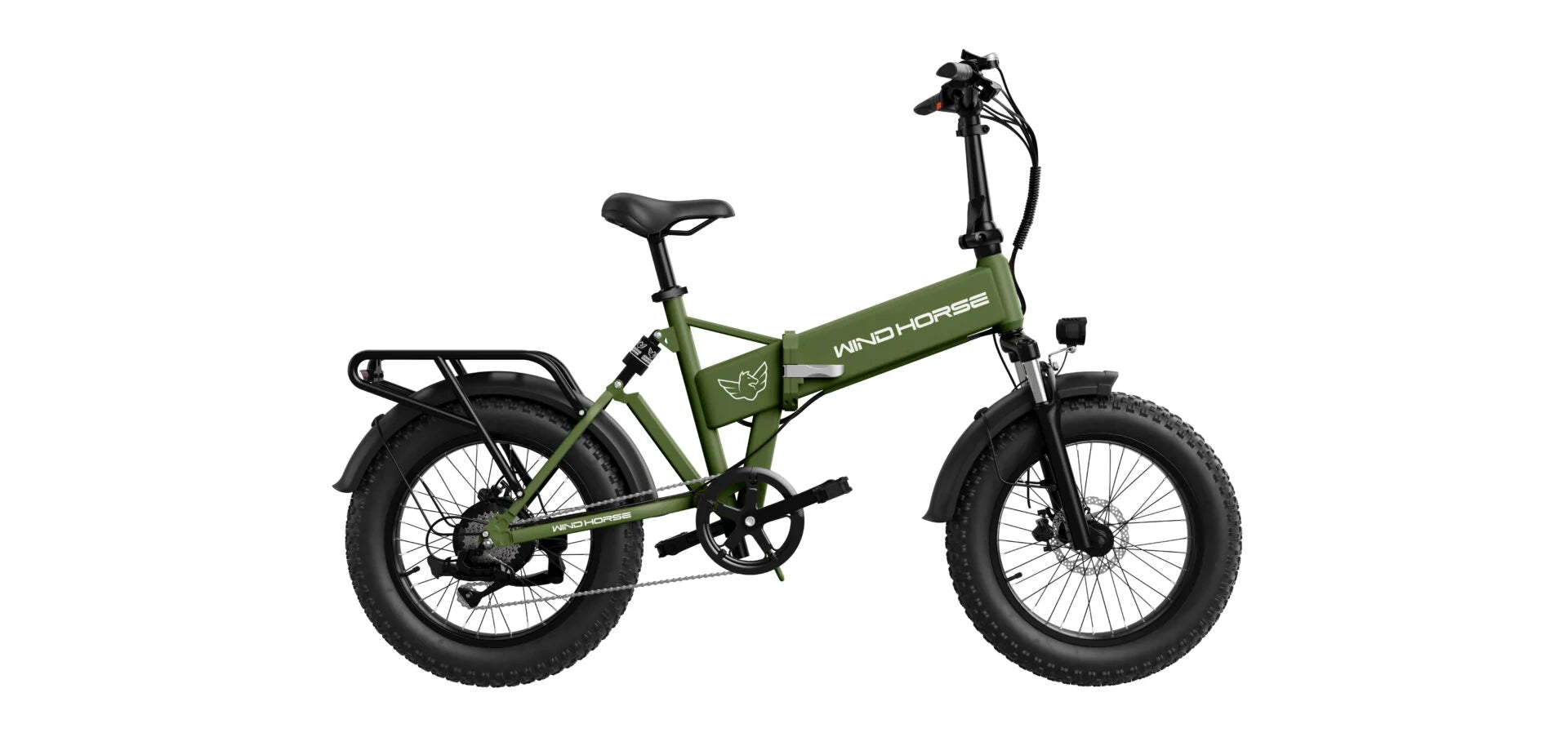 Green electric bike on a white background