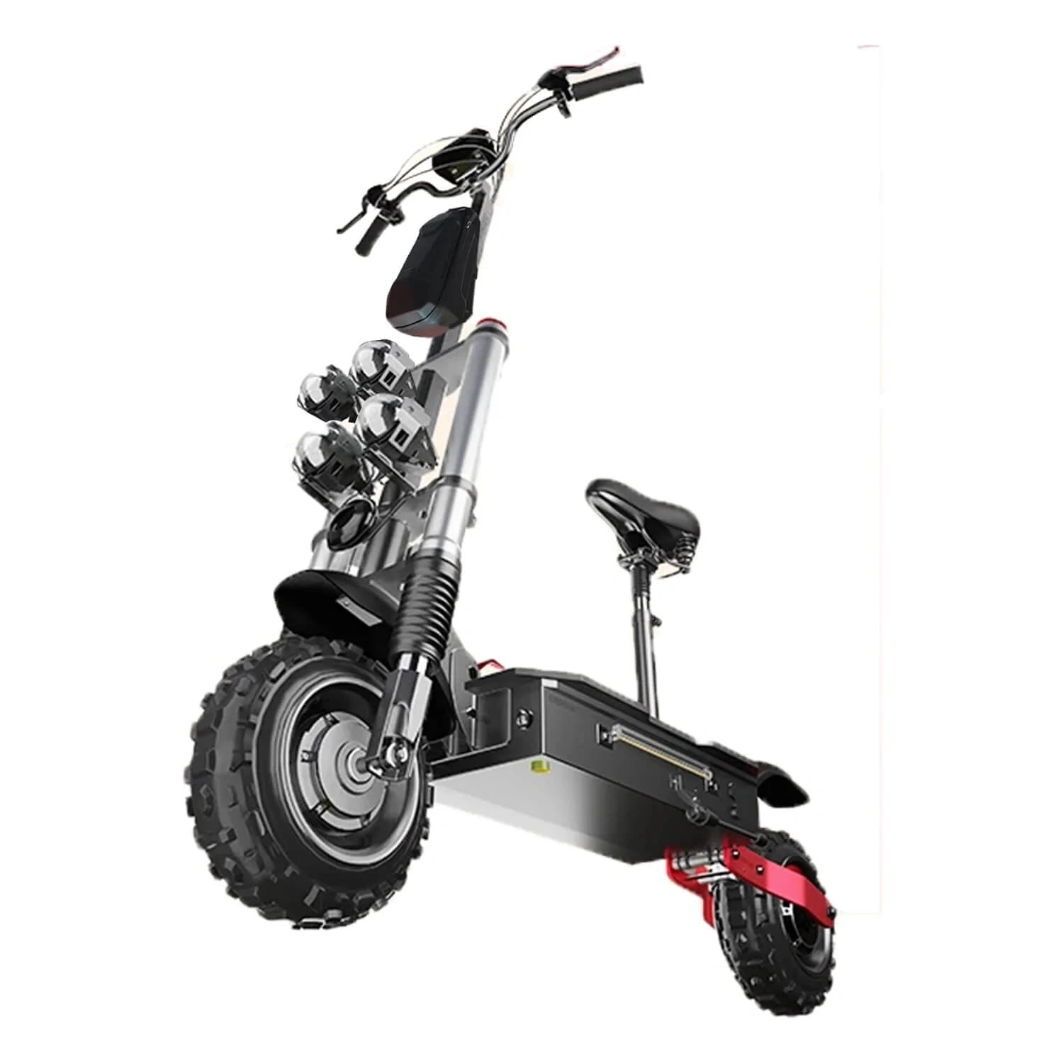 Electric scooter with large wheels on a white background