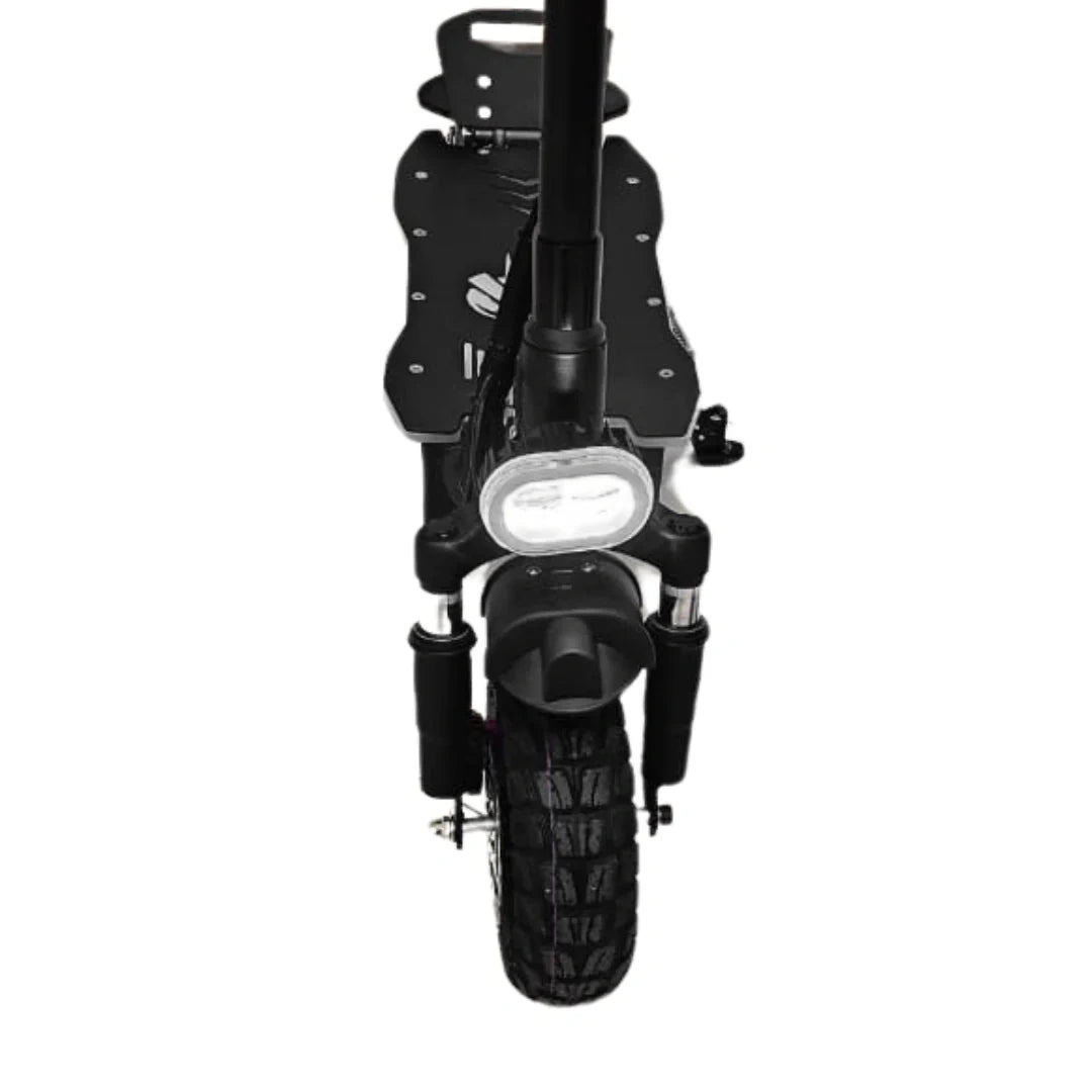 Black electric scooter on a white background