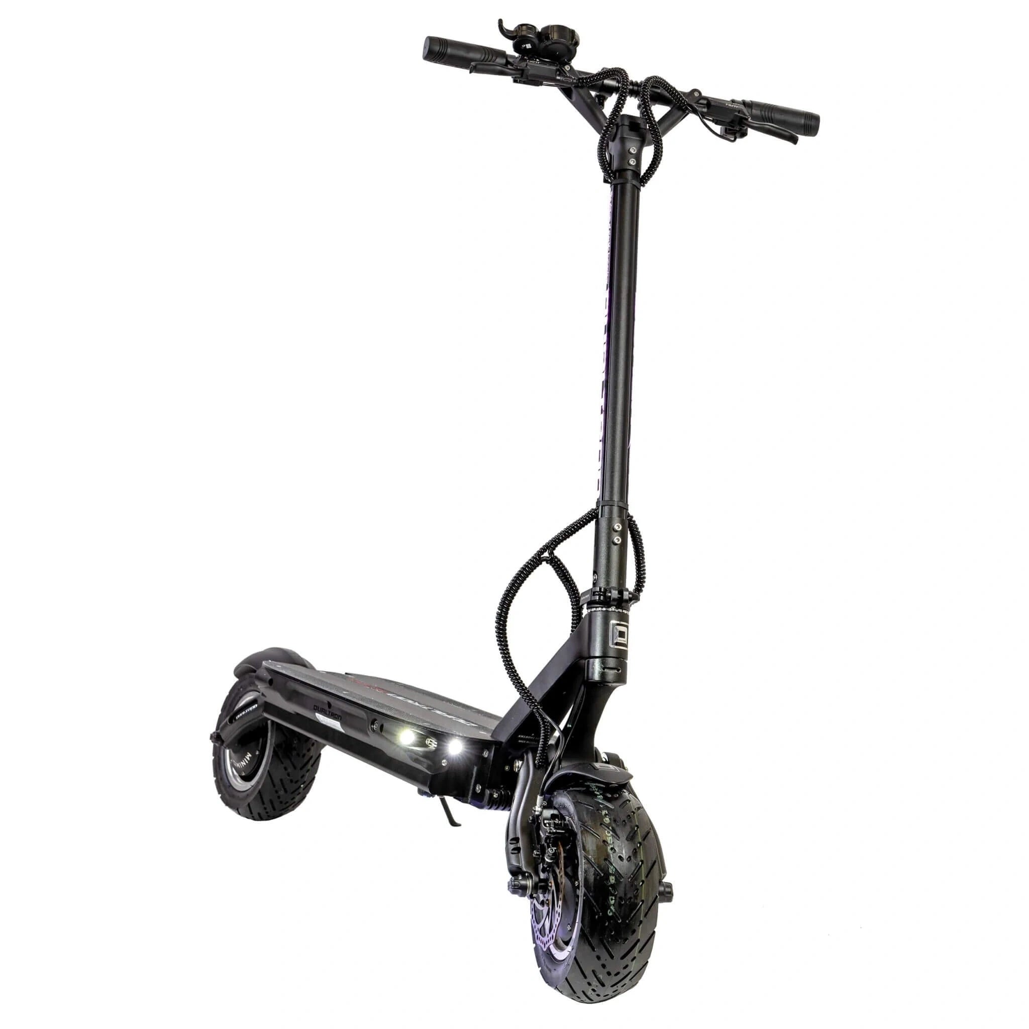 Black electric scooter on a white background