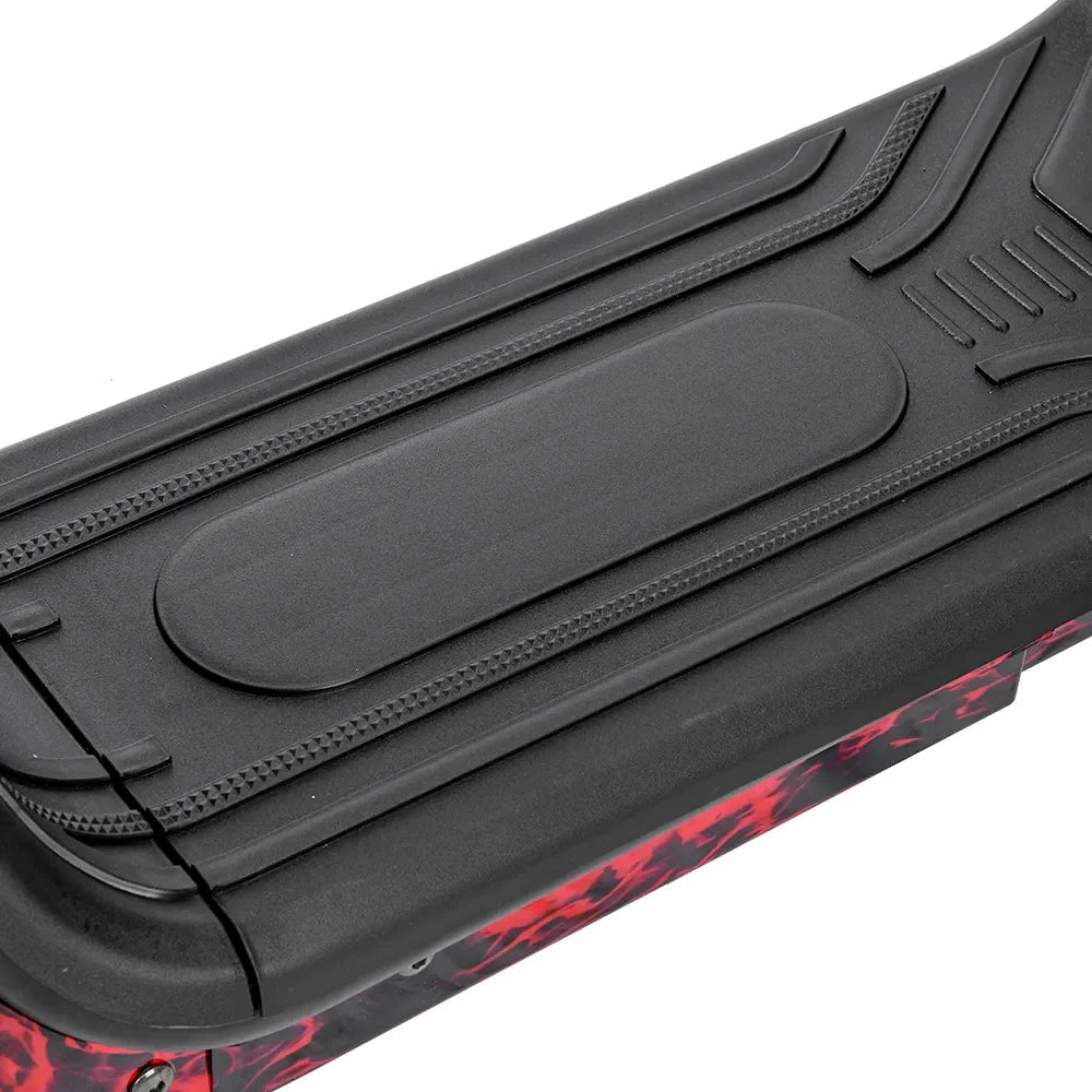 Black and red car bumper with a textured surface