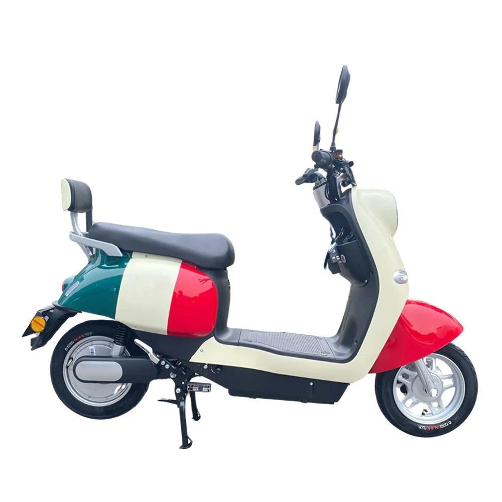 Colorful scooter with a white background