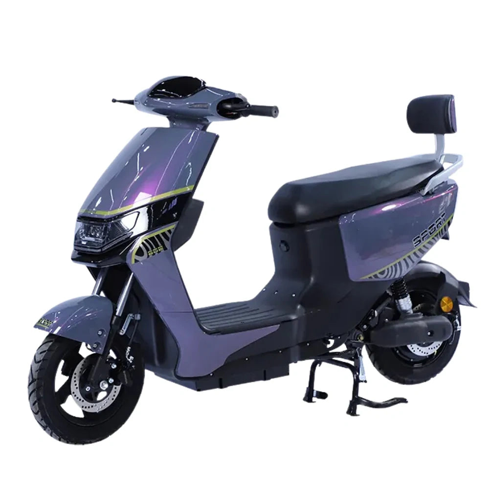 Purple scooter on a white background