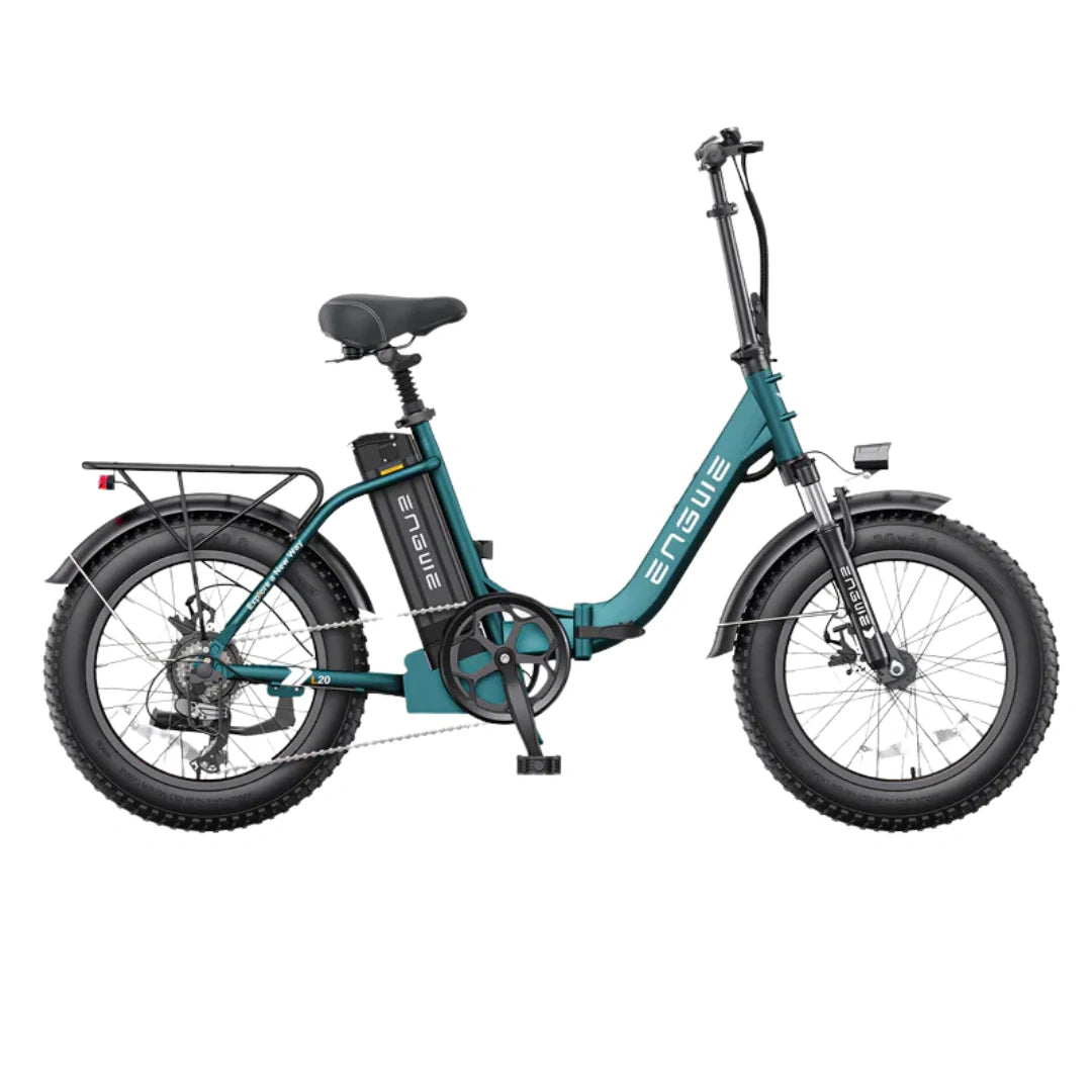 Teal electric bike with 'ENVE' branding on a white background
