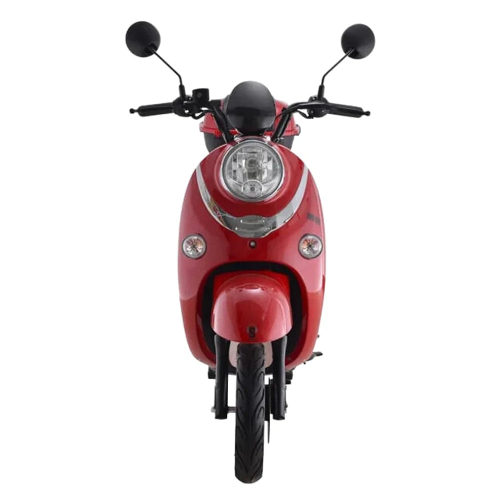 Red scooter on a white background