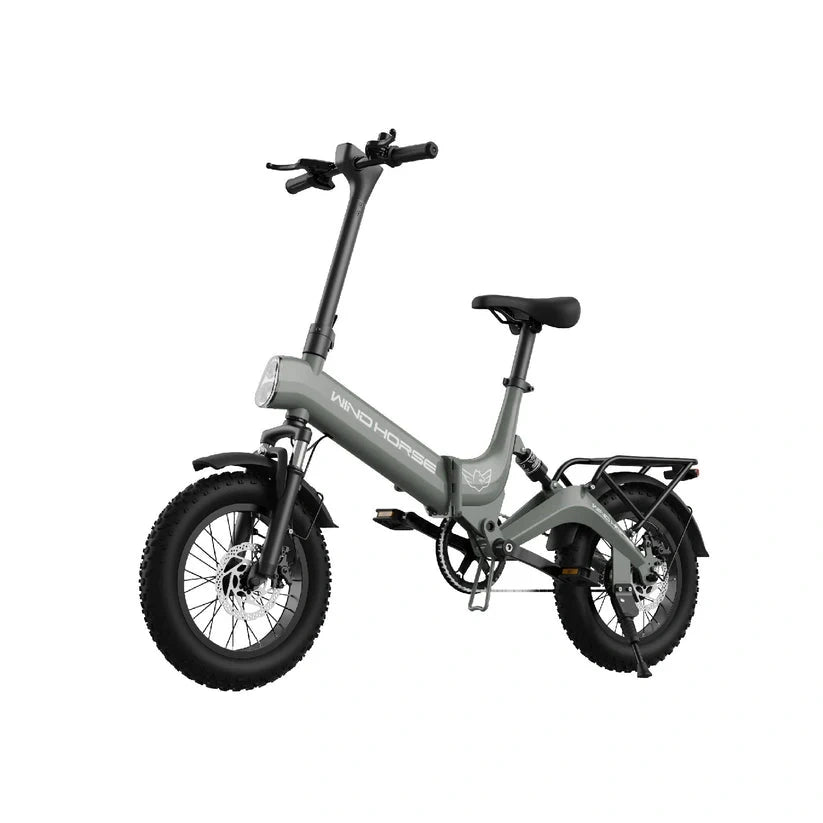 Gray electric bike on a white background
