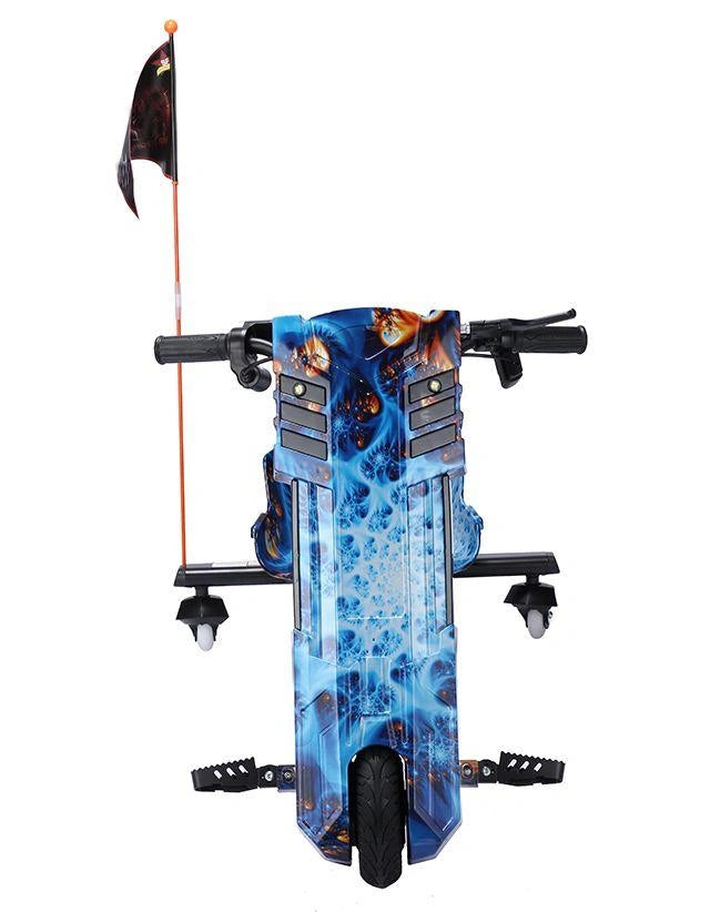 Blue crossbow with a decorative design on a white background