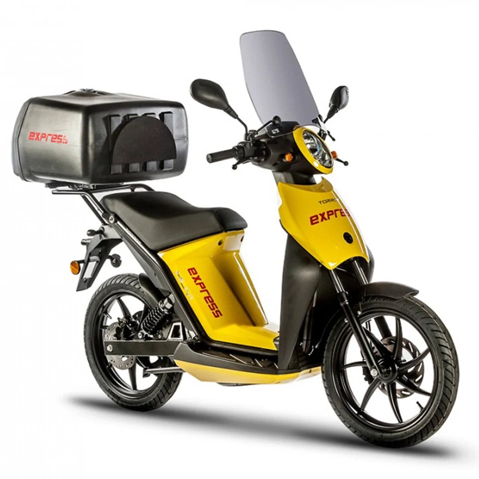 Yellow scooter with 'Express' branding on a white background