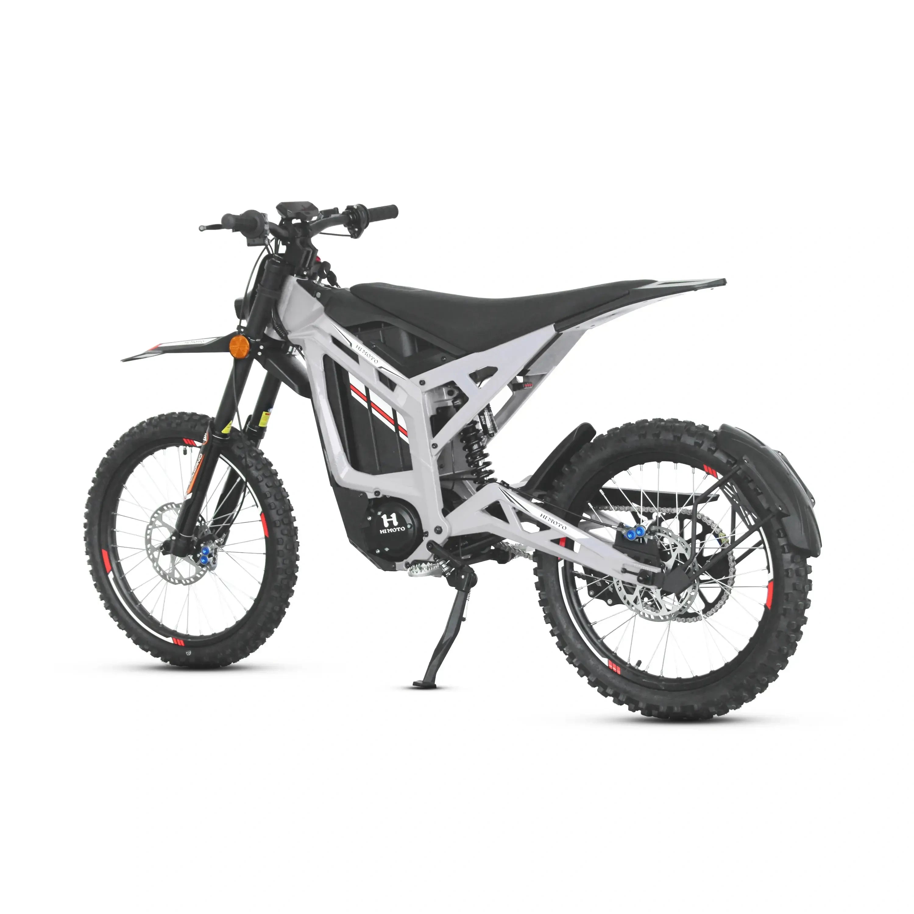 White electric bike with black accents on a white background