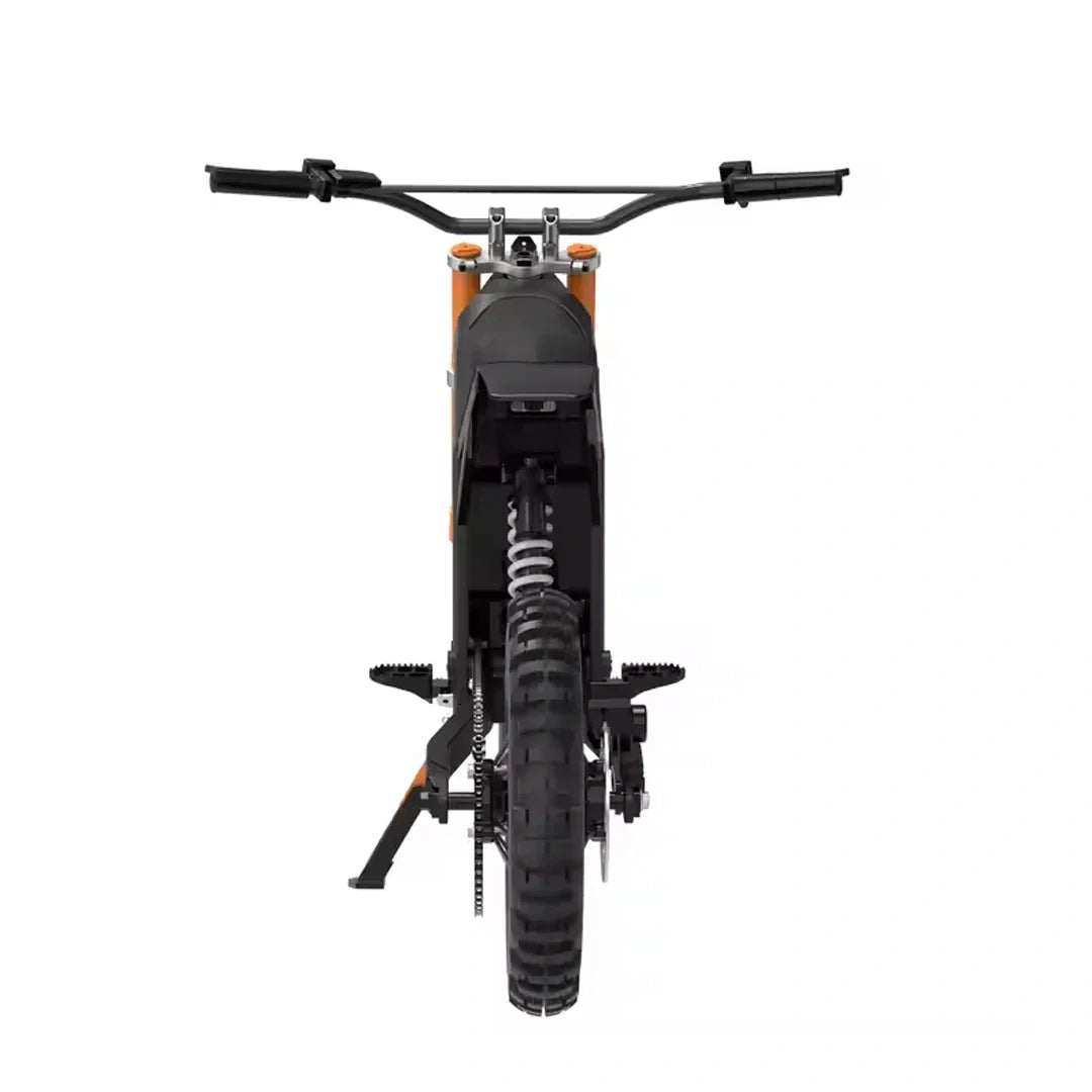 Black off-road motorcycle on a white background