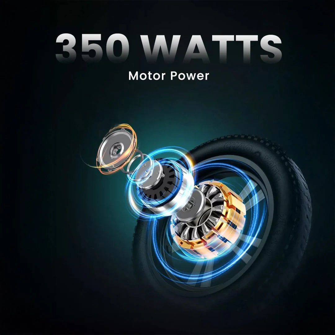Motor with 350 watts power rating on a dark background