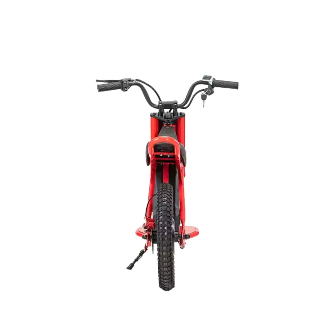 Red dirt bike on a white background