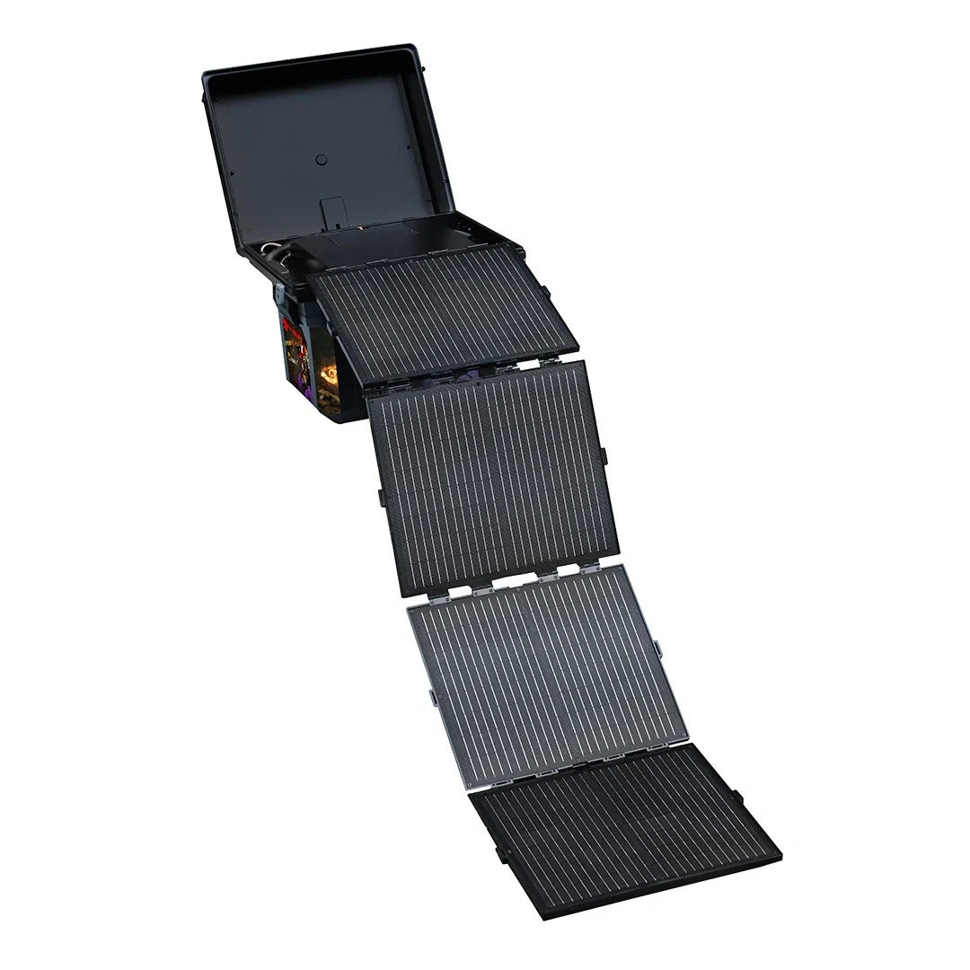 Foldable solar panel on a white background