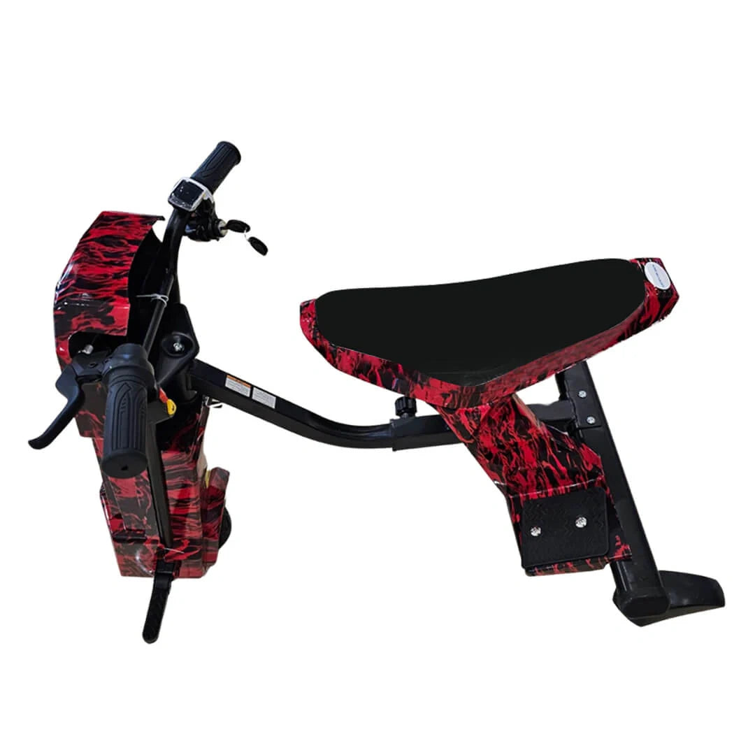 Black and red exercise bike on a white background