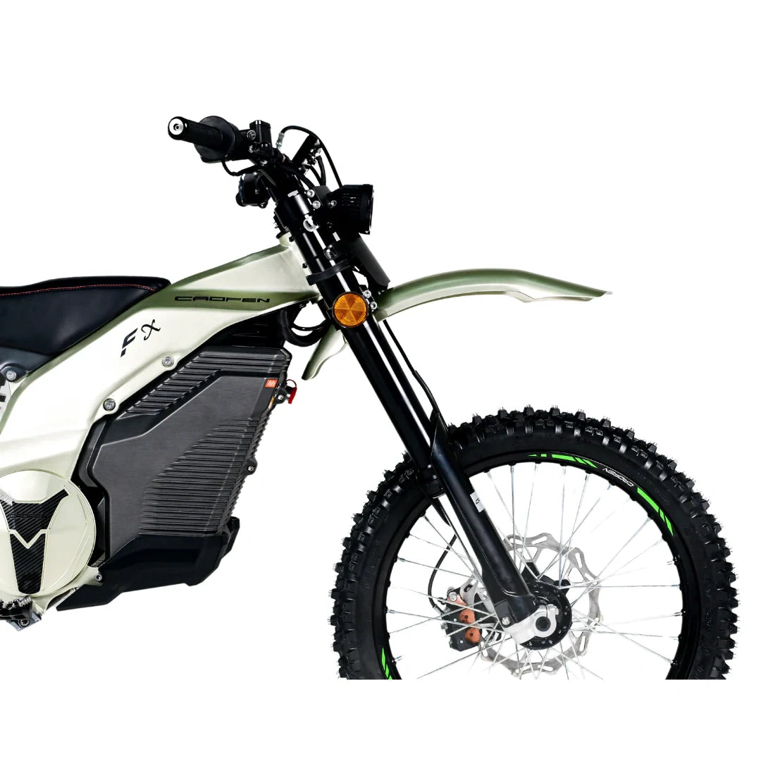 Electric bike with black and white design on a white background